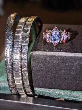 Silver ring and bangle bundle set lot